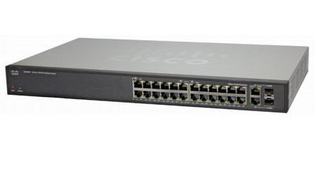Cisco SLM224P 24-port 10/100 + 2-port Gigabit Smart Switch - SFP