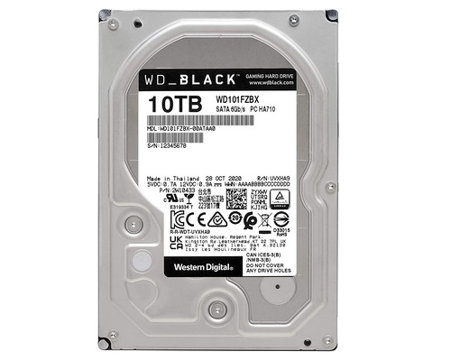 WD Black 10TB (WD101FZBX) 3.5" Desktop HDD 7200rpm/256MB Cache