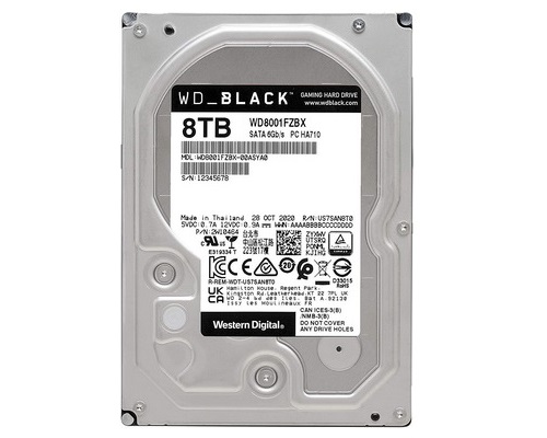 WD Black 8TB (WD8001FZBX) 3.5" Desktop HDD 7200rpm/256MB Cache