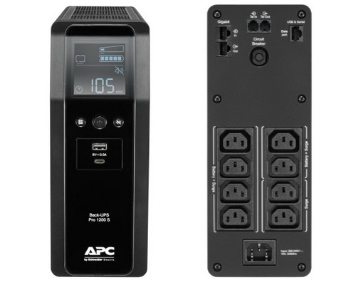 APC Back-UPS Pro, 1200VA/720W, Tower, 230V, 8x IEC C13 outlets